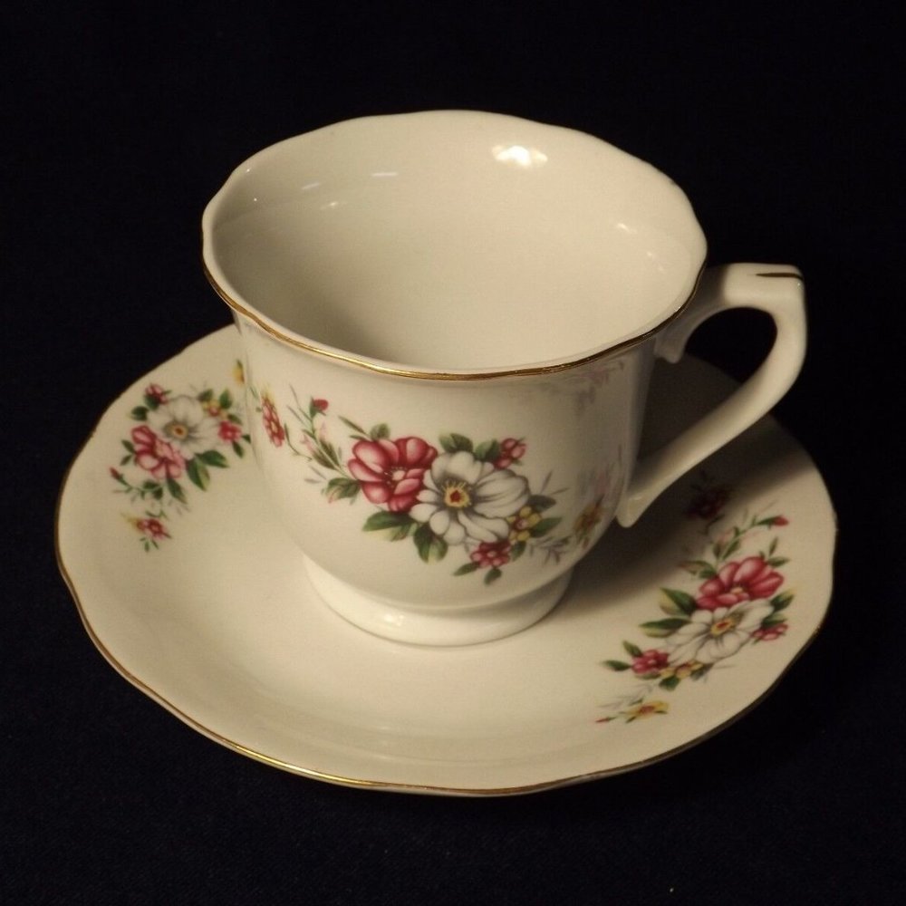 China Floral Tea Cup and Saucer